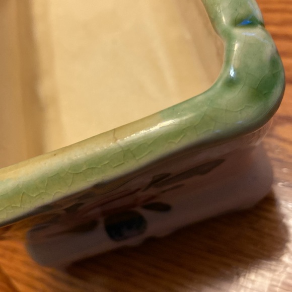 Vintage Shafford Hand Decorated Crackle Ceramic Planter Japan - Picture 6 of 6